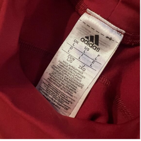 Adidas. Sz Large. Dark Red Pullover. Soft Interior. Lon Raglan Sleeves. B123 - Picture 5 of 6